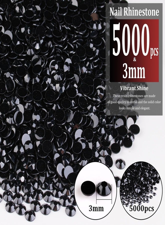 BELLEBOOST 5000pcs 3mm Resin Rhinestones Bulk, Black Flatback Round Jelly Rhinestones Bedazzling Non Hotfix Crystal Gems Large Quantity Wholesale for DIY Crafts Clothes Bottles Tumblers Face Makeup Manicure - Image 2
